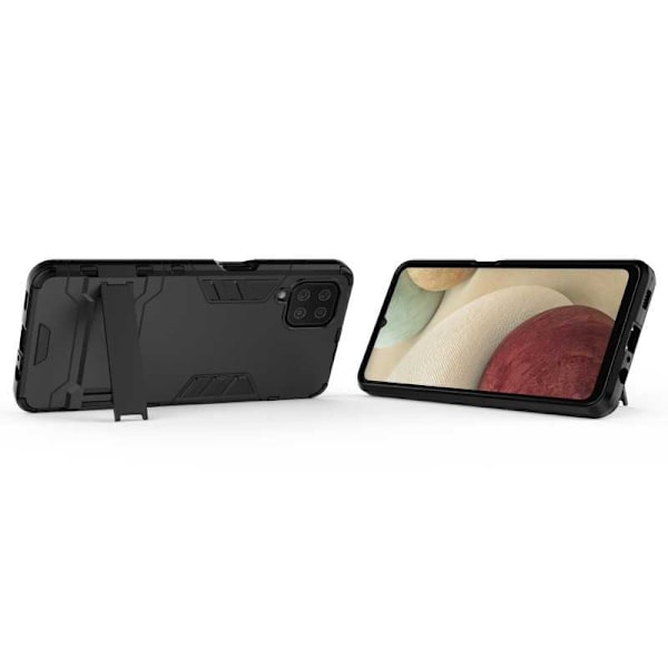 Samsung A12 stødsikkert cover med tynd armering Black