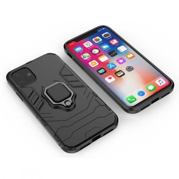 iPhone 11 Iskunkestävä suojus sormustelineellä ThinArmor Black