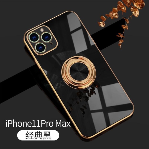 iPhone 11 Pro Max Elegant og støtsikker veske med ringholder Fla Mörkgrön