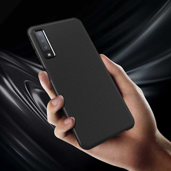 Samsung A7 2018 Stöttåligt Skal FullCarbon V3 Svart