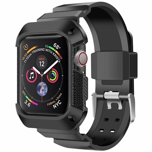 Apple Watch Series 6 40 mm iskunkestävä kotelo TerraActive-rannekorulla Black