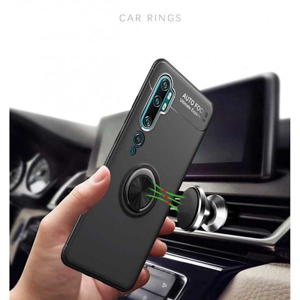 Xiaomi Mi 10 Pro Praktisk stødsikkert cover med ringholder V3 Black