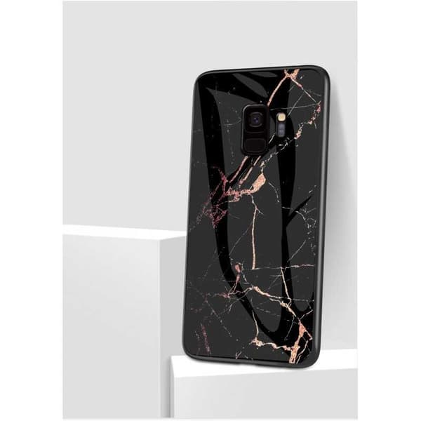 Samsung S9 Marmorskal 9H Härdat Glas Baksida Glassback V2 White Variant 2