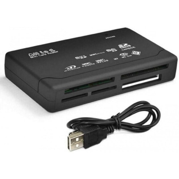 USB høyhastighets alt i ett mini -minnekortleser for CF SD MS SD Black