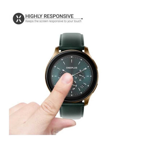 2-PACK OnePlus Watch FullFrame 3D hærdet glas 0,26 mm 9H Transparent