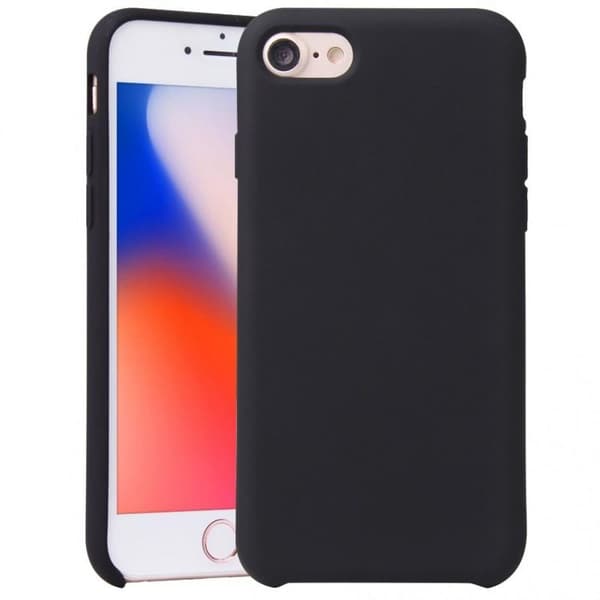 iPhone 7 ja 8 kuminen mattamusta silikonikuori Svart