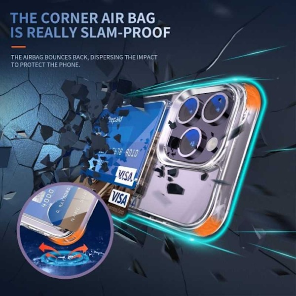 iPhone 12 Pro Max stødsikkert cover med kortrum V3 Transparent