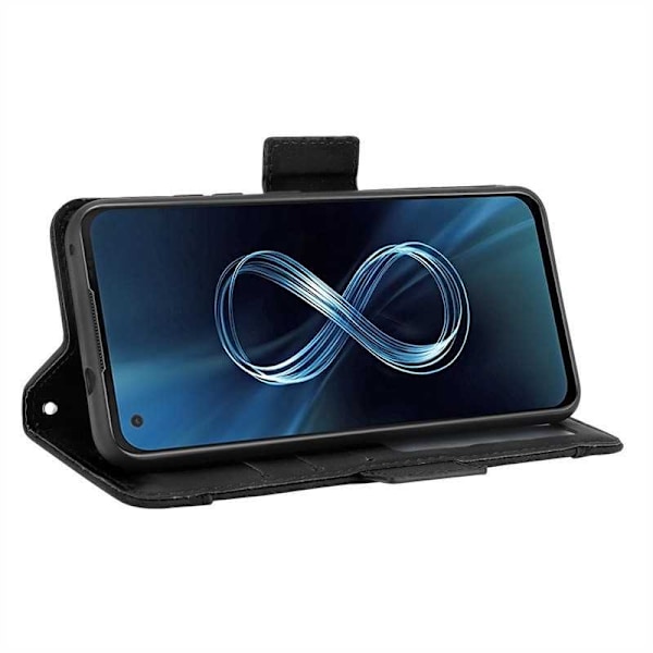 Zenfone 8 Wallet Case PU Læder 6-SLOT Winston V3 Black