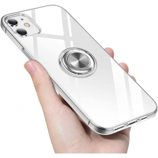 iPhone 12 Iskunkestävä kotelo sormustelineellä Fresh Transparent