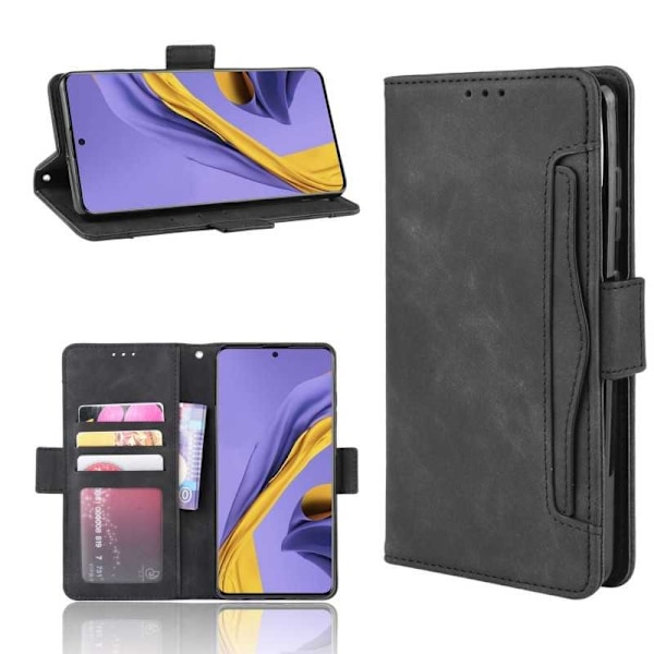 Samsung A71 tegnebog etui PU-læder 6-SLOT Winston V3 Black