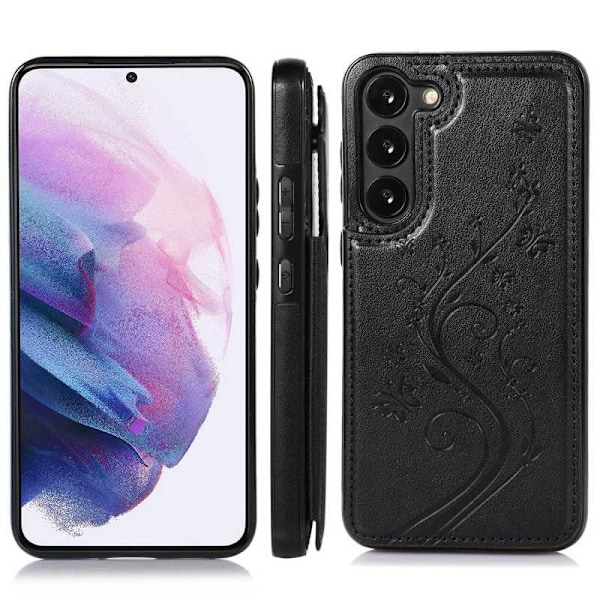 Samsung S23 FE Stöttåligt Skal Korthållare 3-FACK Flippr V2 Svart Svart