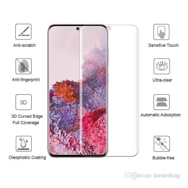 Samsung Galaxy S20 Plus Heltäckande 3D PET-Skärmskydd Transparent