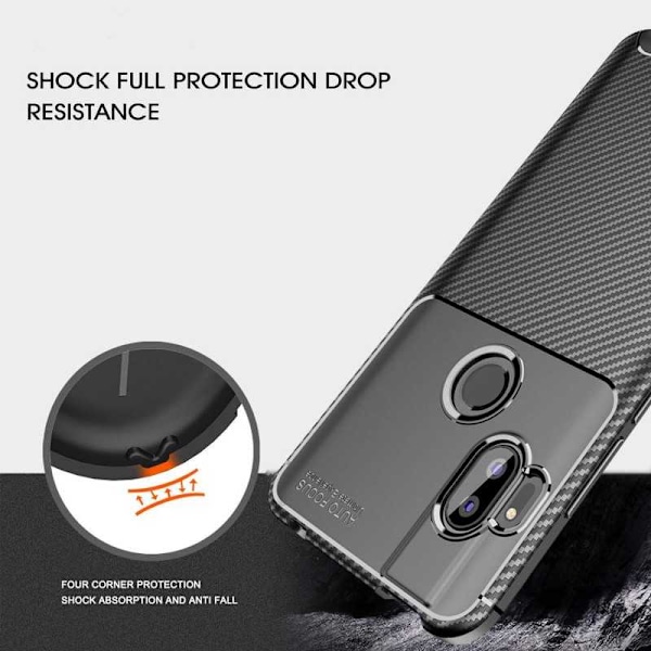 Motorola One Hyper Shockproof FullCarbon V4 Cover Black