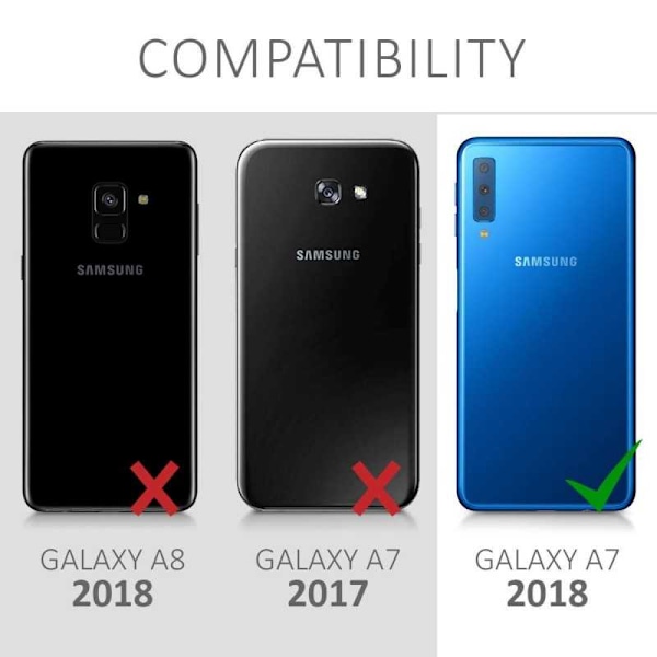 Samsung A7 2018 elegantti iskuja vaimentava peilisuoja TPU Gold
