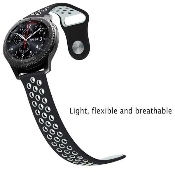 Universal Stilfuldt Sportsarmbånd Runnr - 20mm Black Svart/Rosa