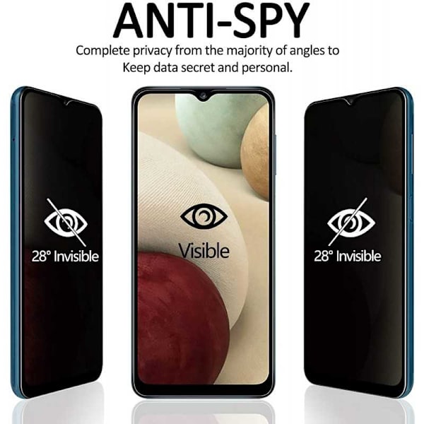 2-PACK Samsung A13 5G / A04s Privacy Hærdet glas 0,26 mm 2,5D 9H Transparent