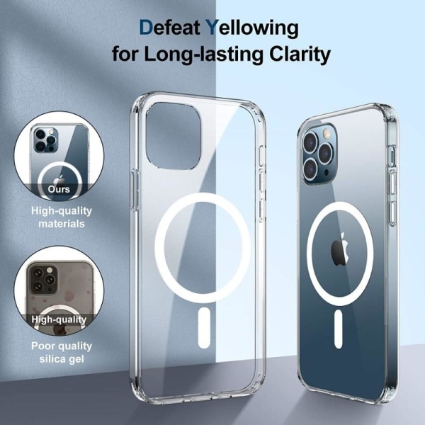 iPhone 12 Pro Max läpinäkyvä iskunvaimenninkotelo, MagSafe-yhtee Transparent