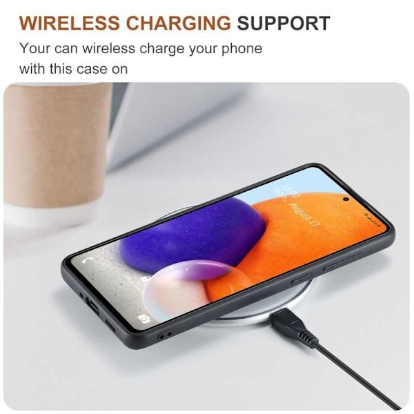 8-FACK Samsung A32 5G Stöttåligt Skal med Magnetisk Korthållare DG.MING Detach Svart