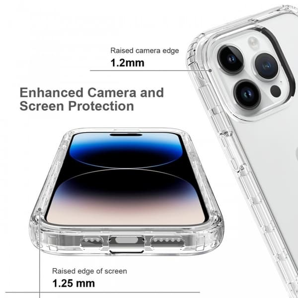iPhone 15 Pro Max Heltäckande Premium 3D Skal 3in1 ThreeSixty Clear