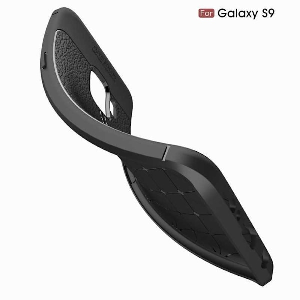 S9 Plus Shock Resistant & Shock Absorbing Cover LeatherBack Svart