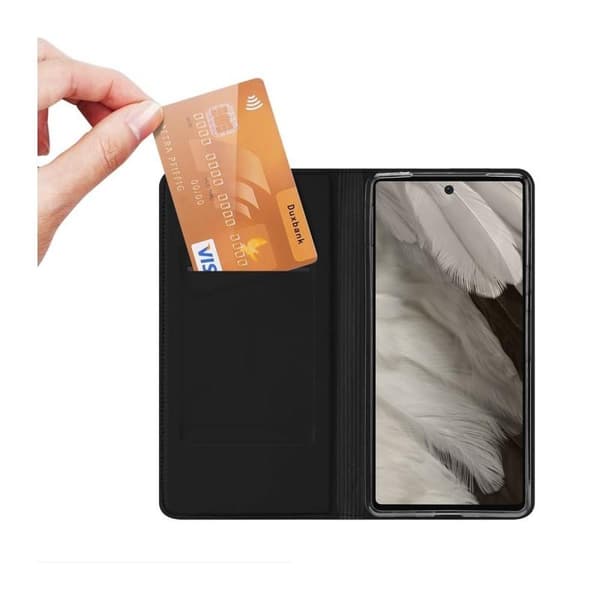 Google Pixel 7A läppäkotelo Smooth Card -lokero Black
