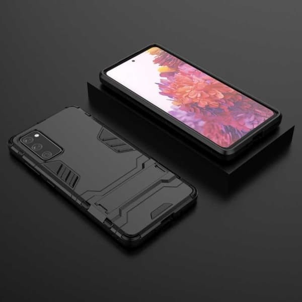 Samsung A41 iskunkestävä kotelo jalustalla ThinArmor Black