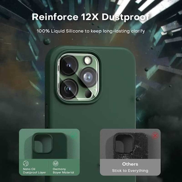 Kuminen iskunkestävä kotelo iPhone 13 Pro- vihreä