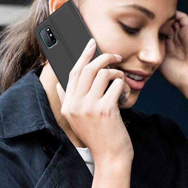 OnePlus 8T Flipfodral Skin Pro med Kortfack Svart