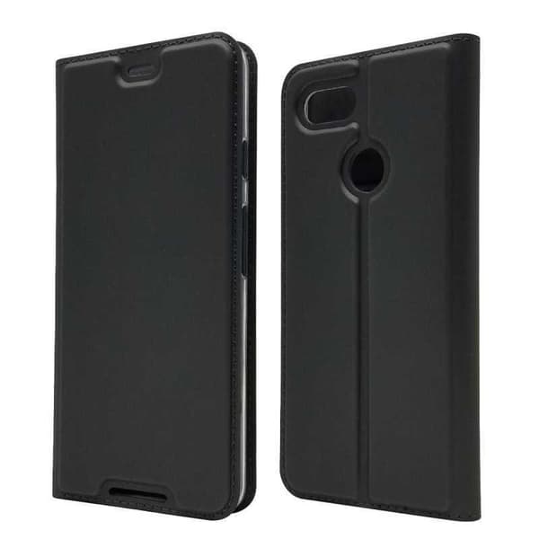 Google Pixel 3 Flip Case Skin Pro korttilokerolla Black