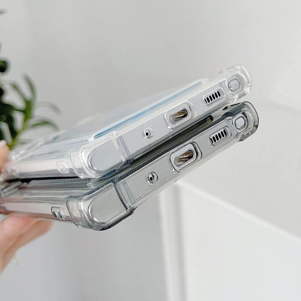 Tynt støtsikkert mobildeksel med kortspor Samsung S21 Ultra Transparent