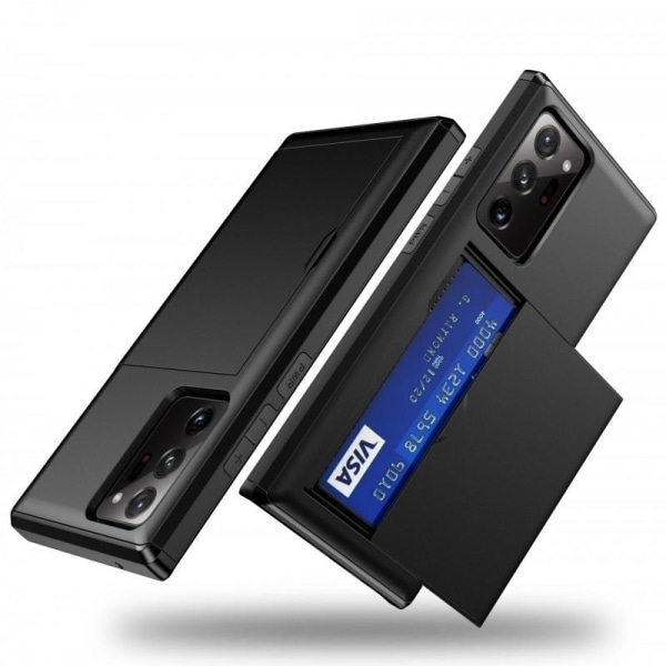 Samsung Note 20 Ultra Iskunkestävä Cover Cover Card -paikka Stre Black