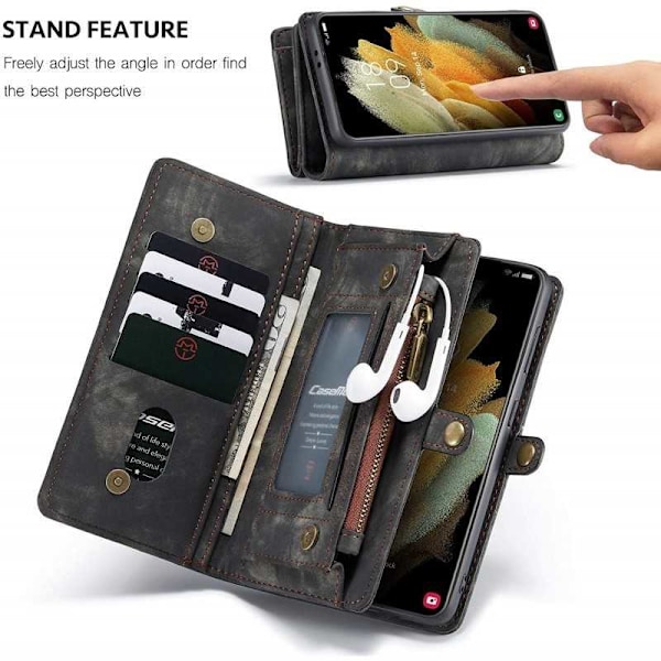 Samsung S22 Plus Plånboksfodral Multi-Slot 13-FACK Mörkgrå