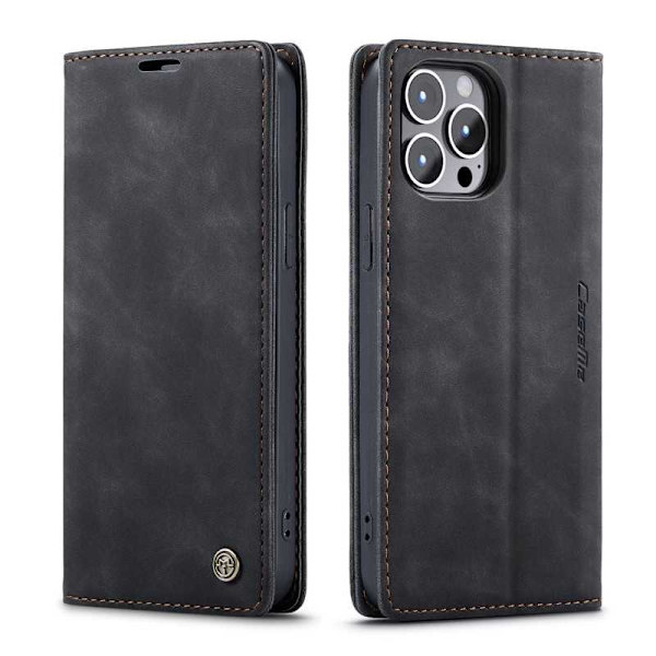 iPhone 13 Pro Max Exclusive Elegant Flip Case CaseMe 3-FACK Black