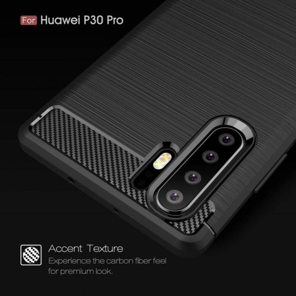 Huawei P30 Pro Iskunkestävä Iskunvaimennuskuori SlimCarbon Black
