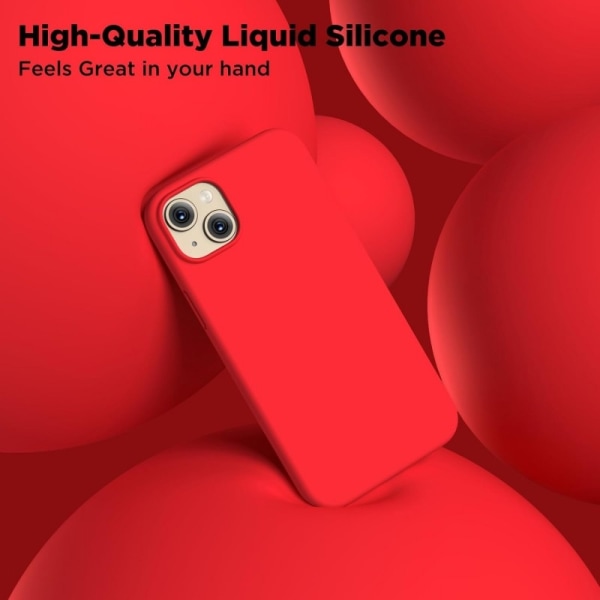 Gummibelagt Stöttåligt Skal iPhone 15 Plus - Röd