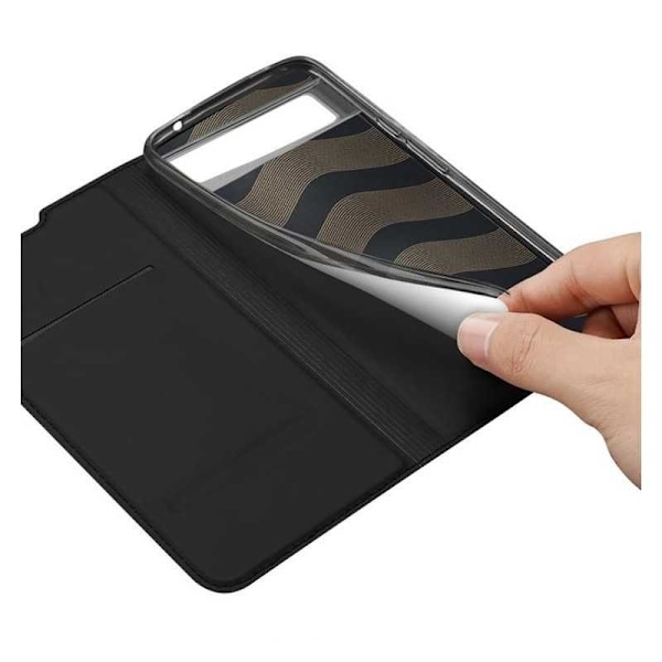 Google Pixel 6A läppäkotelo Smooth Card -lokero Black