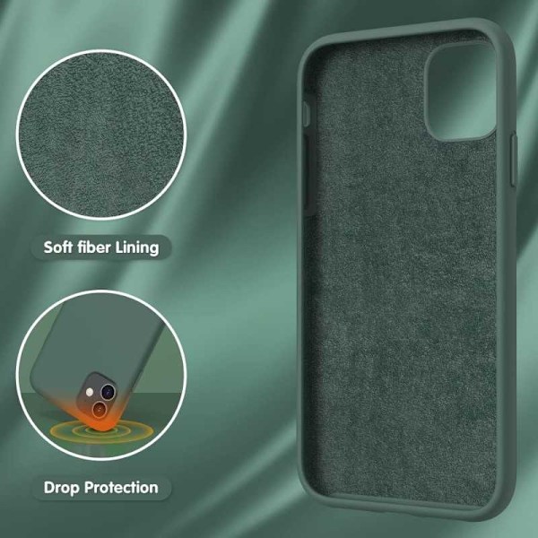 Kuminen iskunkestävä kotelo iPhone 12 Mini- vihreä