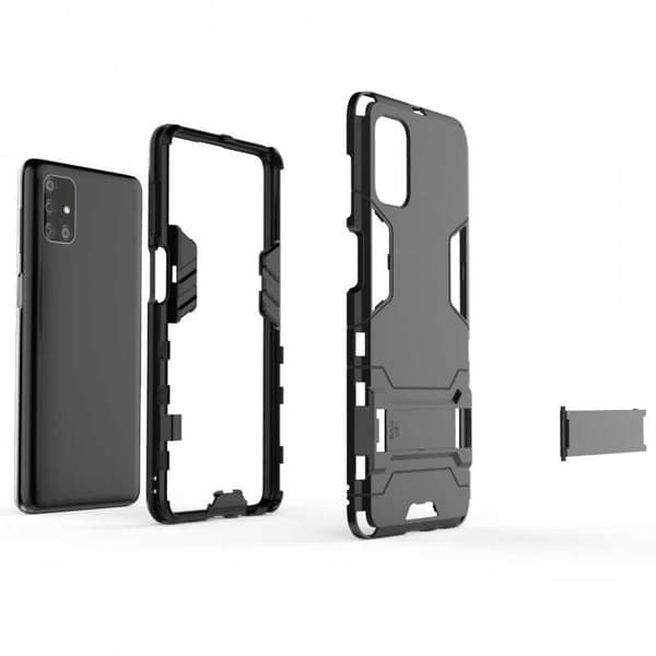 Samsung A72 5G iskunkestävä kotelo jalustalla ThinArmor Black