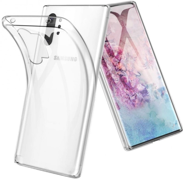 Samsung Note 10 Plus stødabsorberende silikonecover Enkelt Transparent
