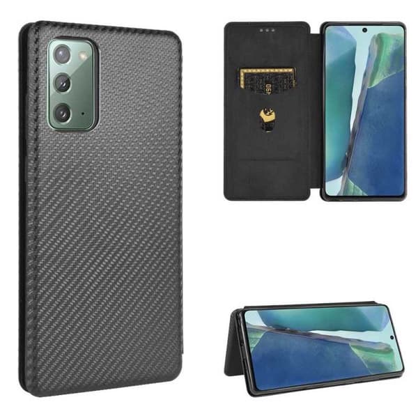 Samsung Note 20 Ultra Flip Case -korttipaikka CarbonDreams Black