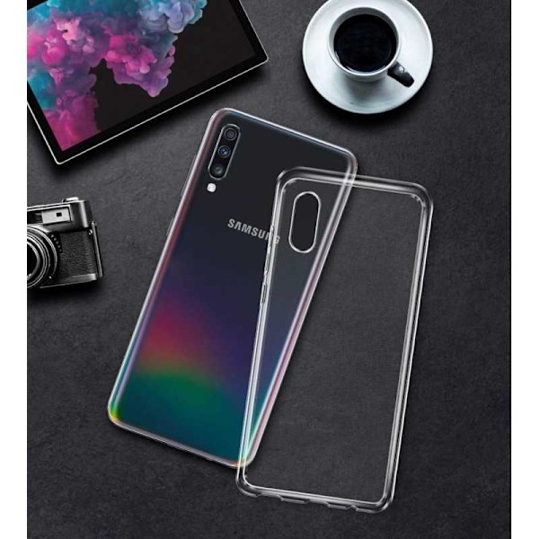 Samsung A70 stødabsorberende silikonecover Enkelt Transparent