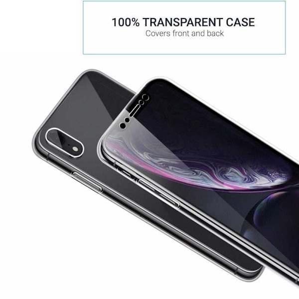 360° fulddækkende silikonetui til iPhone XR Transparent