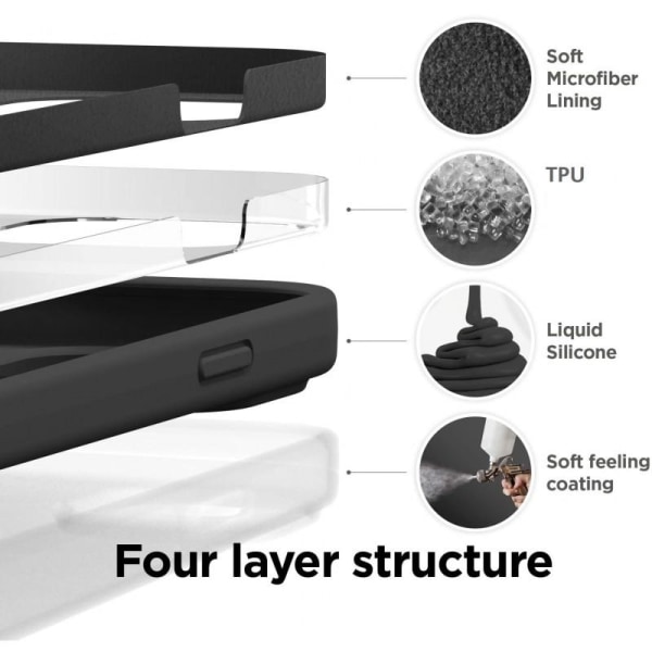 Kuminen minimalistinen MagSafe-kotelo iPhone 12 / 12 Pro - musta Black