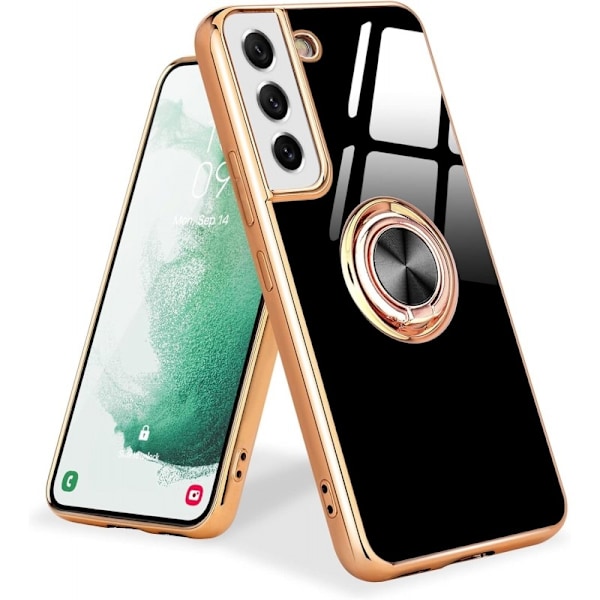 Samsung S21 Plus Elegant & Stöttåligt Skal med Ringhållare Flawless - Svart