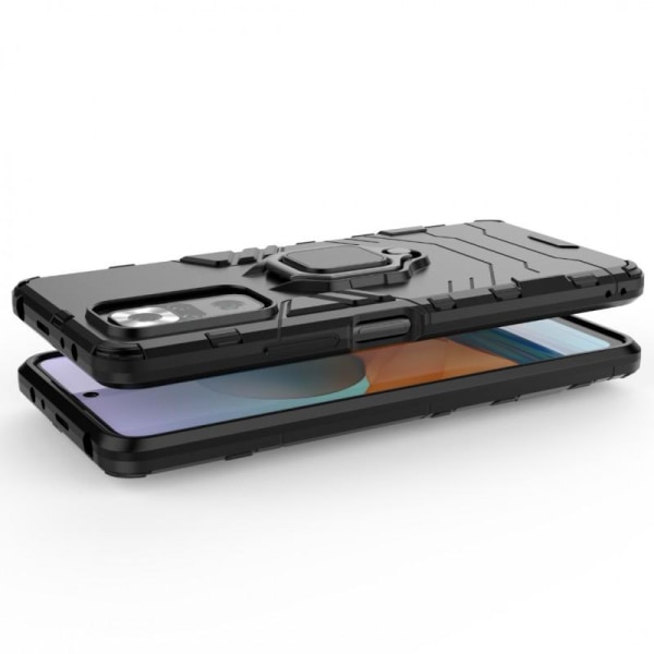 Xiaomi Redmi Note 10 Pro 4G Stöttåligt Skal med Ringhållare Thin Black