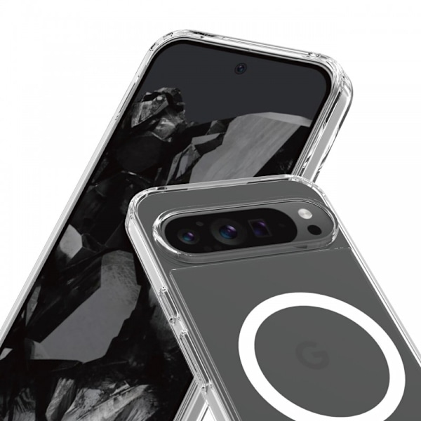 Google Pixel 9 / 9 Pro Transparent Stötdämpande Skal MagSafe-Kompatibelt