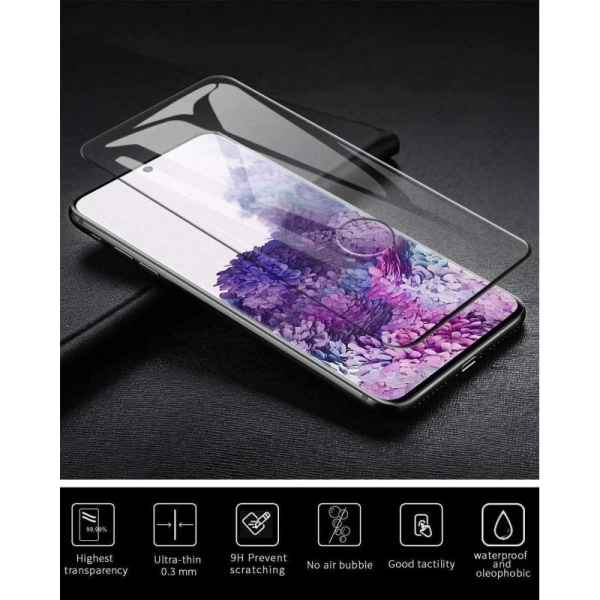 Samsung S20 Plus FullFrame 3D 0,26 mm 9H karkaistu lasi Transparent