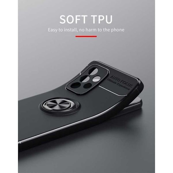 Samsung A53 5G Käytännöllinen iskunkestävä kotelo sormustelineellä V3 Black