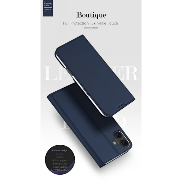 iPhone 16 Dux Ducis Skin Pro med Kortfack - Blå