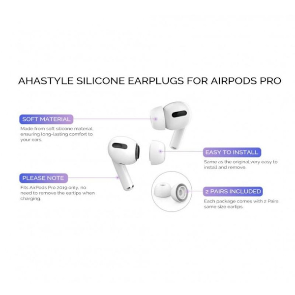 3-PACK Öronproppar till Airpods Pro White Small
